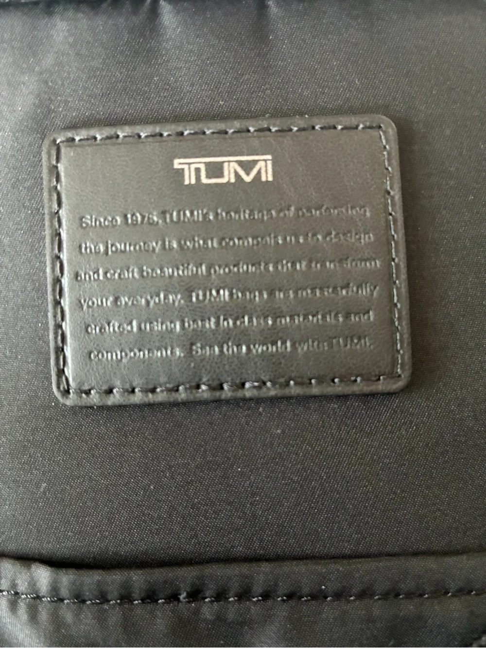 TUMI Men's Gray Higgins Crossbody Sling Bag with Tan Leather Tag